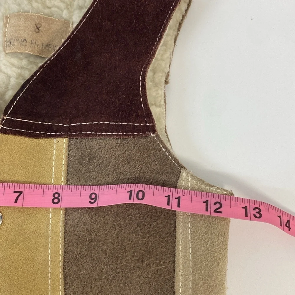 Vintage‎ Suede Patchwork Vest Shearling Boys/Girls 8